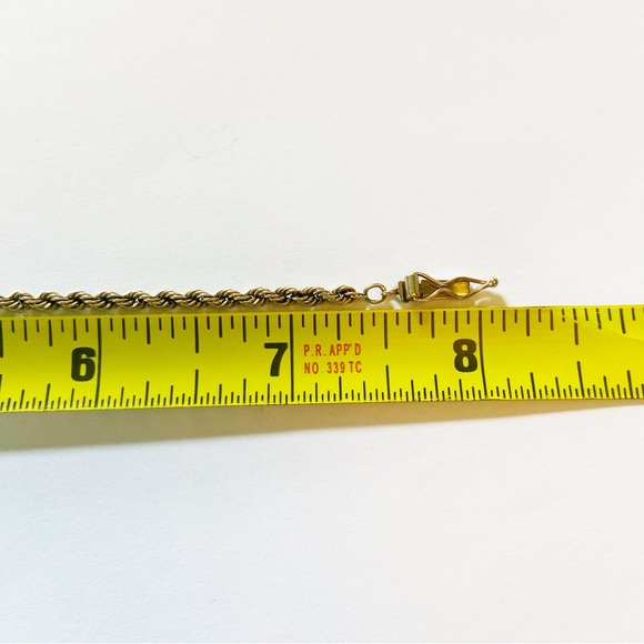 14k yellow gold Italian rope chain bracelet 8” 5.1 grams - Picture 4 of 7